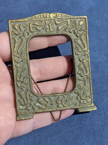 Victorian Cast Metal (Brass or Bronze) Stand Picture Frame Marked 13 (PL4) - Picture 2 of 11