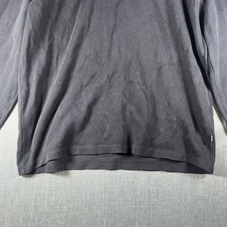 Suéter Boss Hugo Boss Para Hombre Negro Manga Larga Cuarto Botón Talla L Algodón Foto 3 de 4