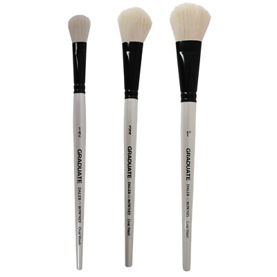 Daler Rowney Graduate White Goat Oval Wash Pinsel - 3 Größen verfügbar