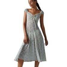 UO Urban Outfitters Kimchi Blue Iris Lace Floral Midi Dress Medium