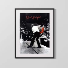 College Autograph Print - Bob Knight Chair Toss - Temper Flare