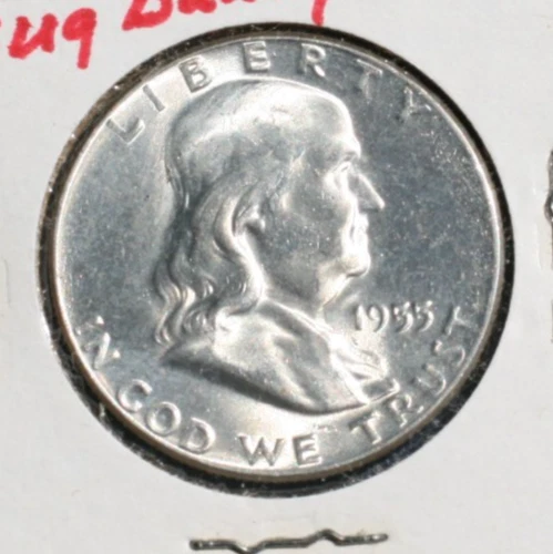 1955 GEM BU FRANKLIN HALF DOLLAR *BUGS BUNNY VARIETY*