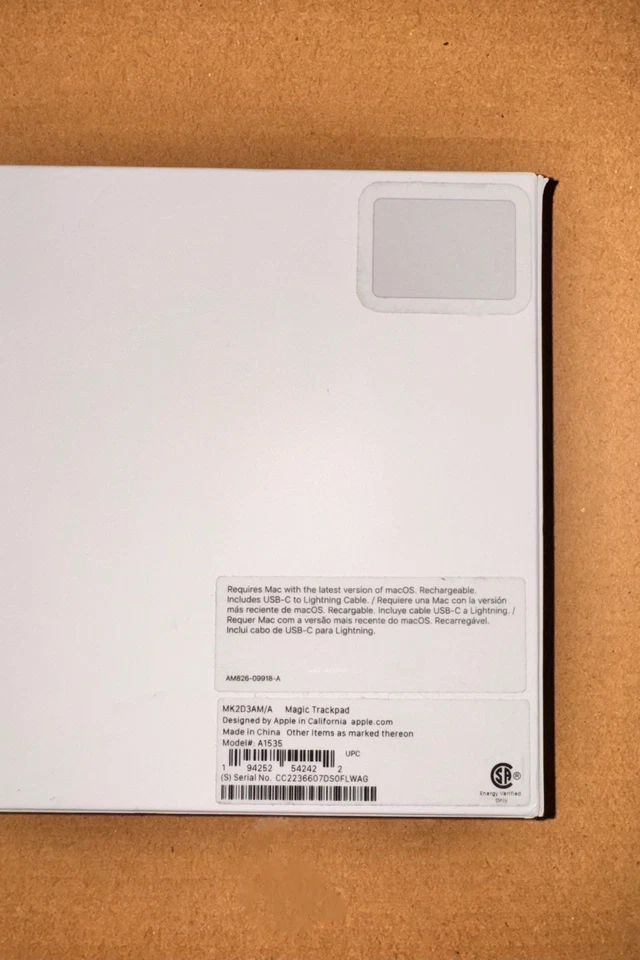 Apple Magic Trackpad, White MK2D3AM/A, Model: A 1535, "100% Genuine Apple, NEW - Image 3 of 4