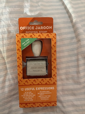 Office jargon rotating stamp 12 useful expressions