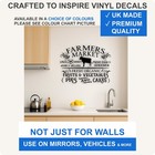 Farmers Market Wall Decal Vinyl Sticker Rustic Farmhouse Kitchen Country Sign