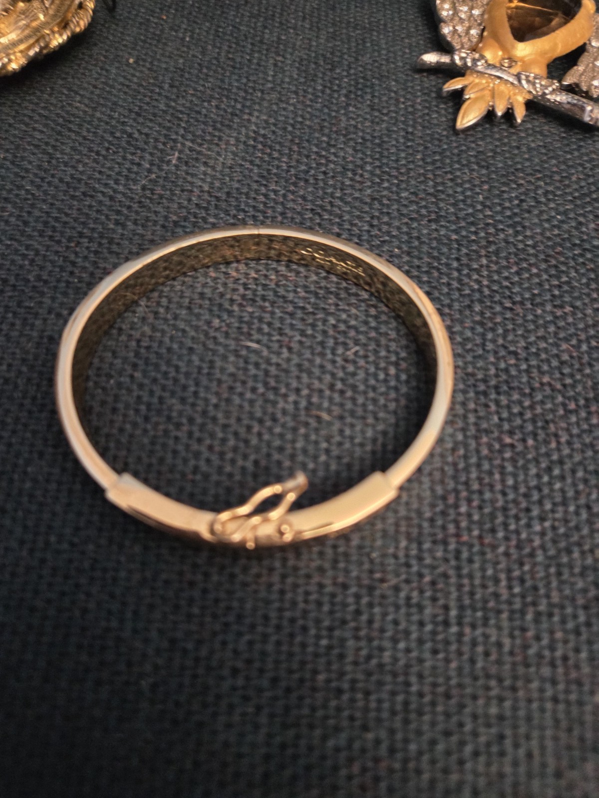 Vintage Coach Goldtone Solid Bangle Bracelet - image 6