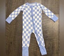 Bamboo Light Blue Baby Zipper Sleeper Pjs 18-...