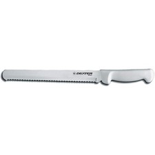 DEXTER RUSSELL 31604 Scalloped Slicer,10" Blade,White Handle 38X897