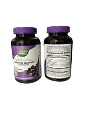 2 PACK, 240 TOTAL  Gummies Nature's Way Sambucus Elderberry EXP 4/2026