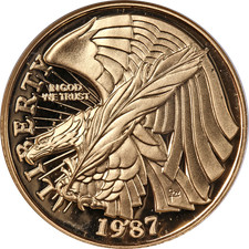 1987-W Constitution Commemorative Gold $5 NGC PF70 Ultra Cameo - STOCK