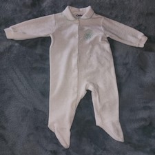 Vintage Carter's Sleeper Girls 3-6 Months White Teddy Bear Footed One Piece