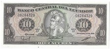 Ecuador 10 Sucres P 121 1988 UNC 
