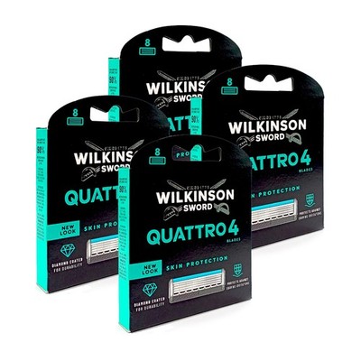 32 x Wilkinson Quattro 4 Skin Protection Precision  Rasierklingen Essential
