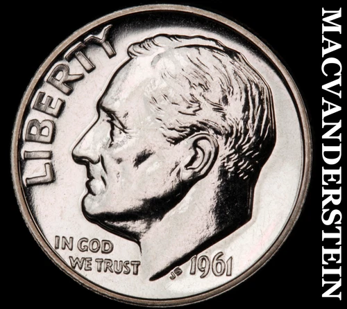 1961 Silver Roosevelt Dime - Lustrous Choice Gem Brilliant Uncirculated #i4760