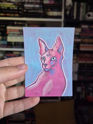 ACEO Kunstkarte Original - Sphynx Katze