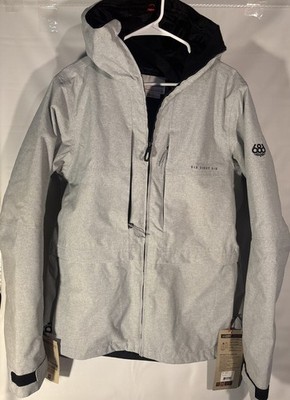 686 Smarty 3-IN-1 Form Snow Jacket Men's Small, Limestone Dobby Texture Grey New