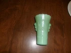 Vtg JADITE Anchor Hocking Fire King Art Deco Flower Vase 5.25" Tall