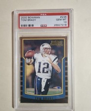 Bowman 2000 Tom Brady #236 Rookie Base PSA 10 New England Patriots Football
