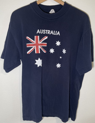 Vintage 1980's Australia Flag Graphic Goose's T-Shirt Blue - XL