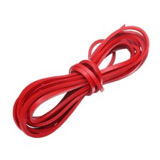 Flat Leather Cord, 3.3 Yard 3mm Leather String Strips for DIY Crafts Red