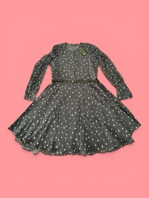 SUPERTRASH Sundress Celestial Navy/ Stars Long Sleeve Belted MSRP $176 S Med 36