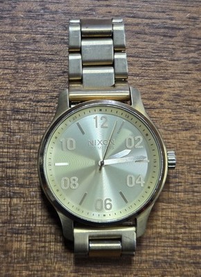 NIXON Locals Only The Patrol Watch Gold Plated On Gold Stainless Steel