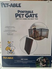 Dog Gate Indoor Freestanding Pet Barrier, Folding Wood Dog Fence, Extra Wide ...