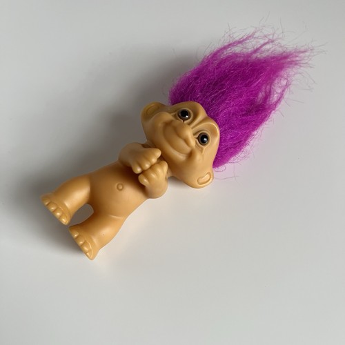 Vintage Russ Troll Doll 3” Figure Gonk Purple Hair No Clothes/Accessories 1990s - Picture 2 of 4