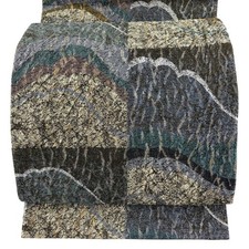 Fukuro Obi Six Panel Mountain Range Brown Green Silk 422cm Finished Japanese