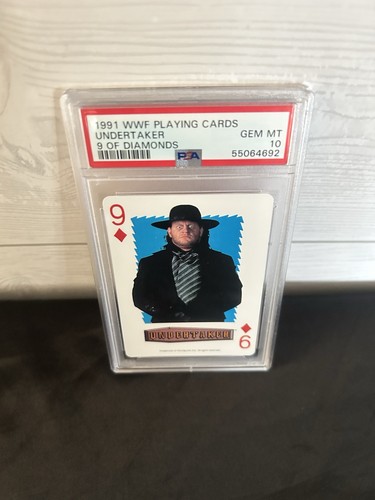 PSA 10 The Undertaker 1991 WWF Playing Card 9 Of Diamonds