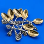 8 Sterling Silver Reed & Barton Harlequin Floral Demitasse Spoons ~no mono