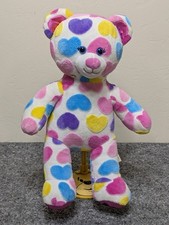 Build A Bear Workshop Bear Multicolor Hearts 18" Plush Valentine's Day BAB
