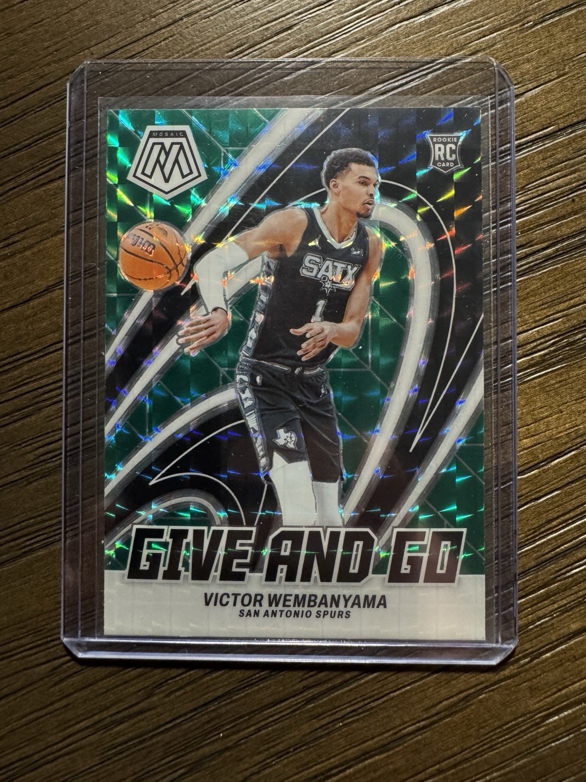 Victor Wembanyama 2023-24 Mosaic Give and Go Green Mosaic RC #12
