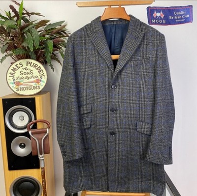 Charles Tyrwhitt MOON Houndstooth Tweed (42R) Herren Mantel Jacke anthrazit