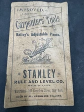 Scarce 1890s Brochure & Price List Stanley Rule & Level Company  Bailey's Patent
