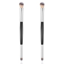 2pcs Eyeshadow Brush Eye Makeup Smudge Brushes 2 in 1 black