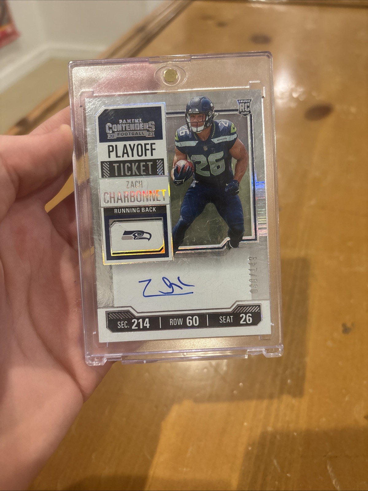 2023 Panini Contenders Zach Charbonnet RC Playoff Ticket Auto /149 #141