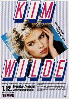 Kim Wilde Frankfurt 1986 One Step Into Germany Konzert Poster DIN A1 80er Jahre