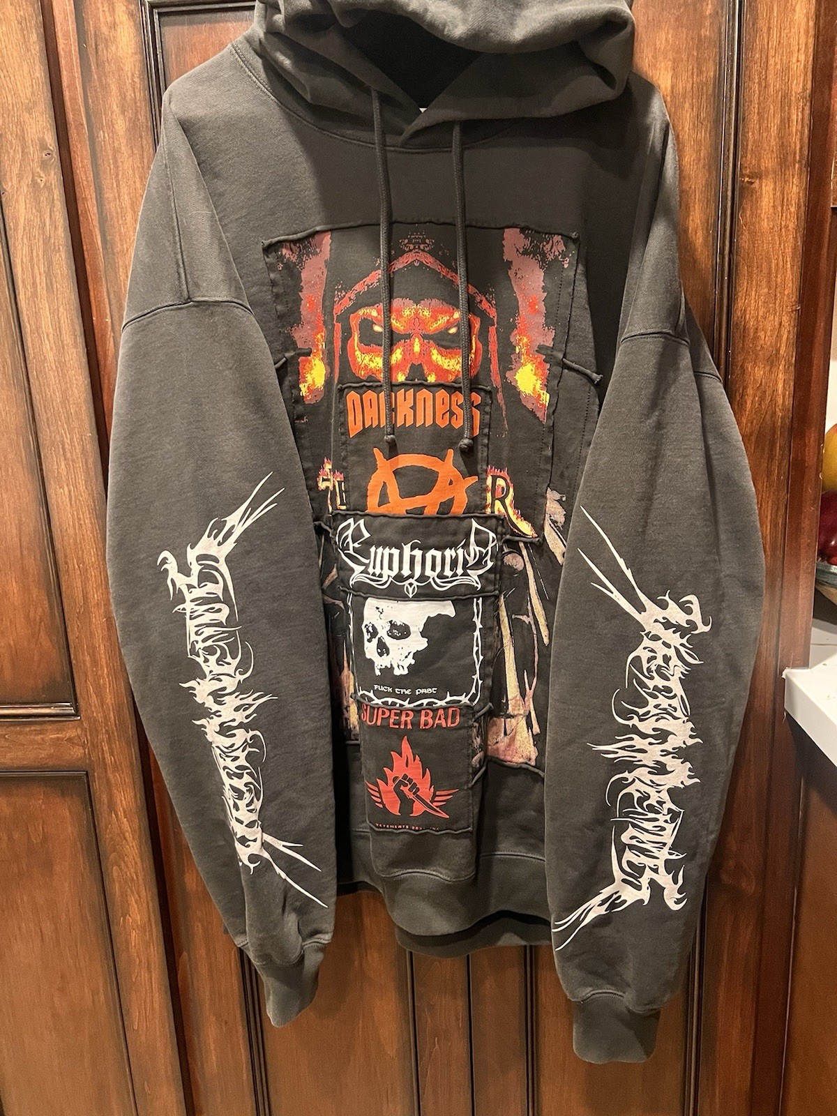 Authentic Vetements Hardcore Metal Patch Hoodie S… - image 1