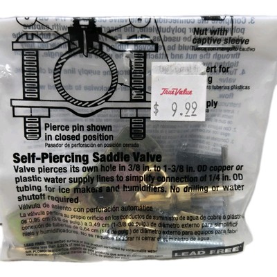 Watts Self-Piercing Saddle Valve Pierces 3/8'' 1-3/8'' OD Copper Or Plastic Lines 