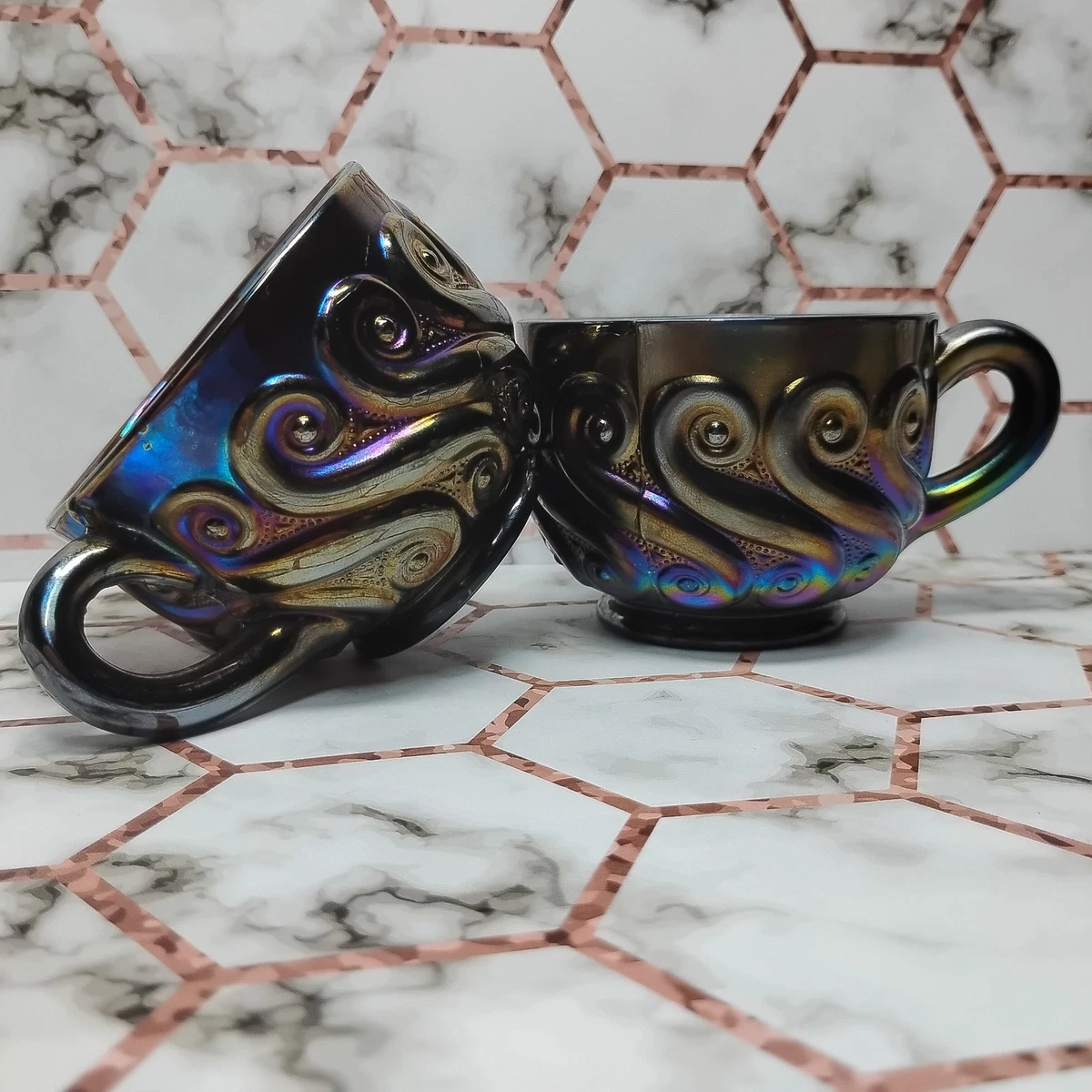 Carnival Glass Punch Cups In Vintage Imperial Carnival Glass for