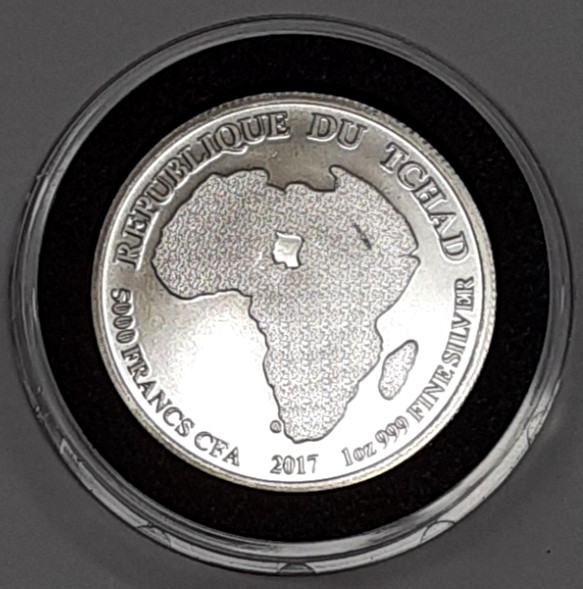 2017 Chad 5000 Francs Silver 1 Ounce Coin-African Lion UNC in Capsule ...