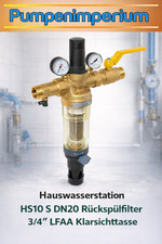 Braukmann Hauswasserstation HS10 S DN20 Rückspülfilter 3/4'' LFAA Klarsichttasse