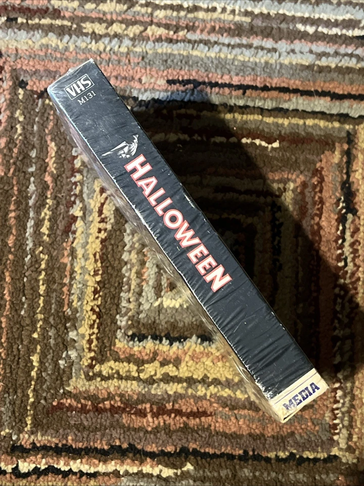 Halloween VHS 1981 MEDIA White Stripe Full Flaps W/opened original Shrink Wrap - Image 3 of 4