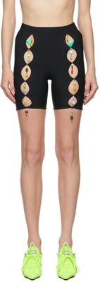 Marshall Columbia Bead Cut Out Bike Shorts S Womens Black SSENSE Exclusive $355