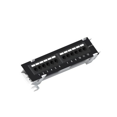 1U 12 Ports Cat5E Wallmount Patch Panel, UTP Ethernet Patch Panel with RJ45 C...