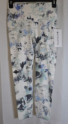 Athleta Elation Peony Floral Print 7/8 Tight Leggings White Size XSP NWT