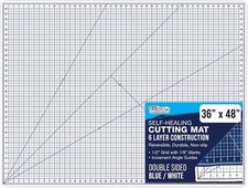 U.S. Art Supply 36" x 48" Self-Healing Cutting Mat 5-Ply - Double-Sided White/Bl