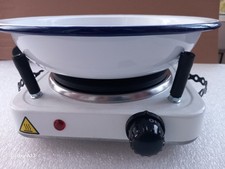 Single Portable Electric Hot Plate. Keeps Food Hot Whilst Eating. Enamel Plate.