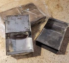 Lot of 4 Civil War Cartridge Box Tins, Repro Stainless Replacement, Black Powder
